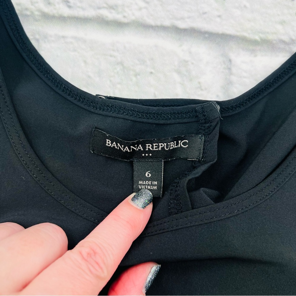Banana Republic Factory Jumpsuit Womans Size 6 Classic Black Sleeveless Jogger - Picture 3 of 12